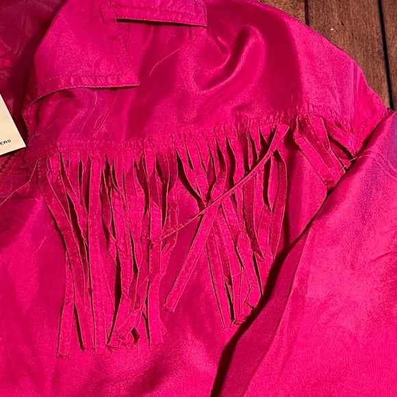 Diana D'or 100% Silk Sz Large 2-Piece Set Vintage 80s/90s NWT Zip Front S1026-01 - Picture 7 of 10